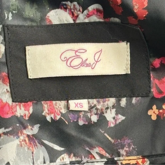 Eliza J Jacket Women’s XS Trench Coat Midi Classic Preppy Fleece Lined Zip Black - Picture 5 of 15